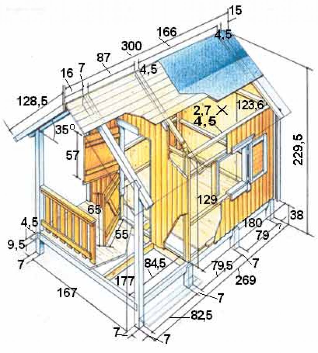 Чертеж детского домика